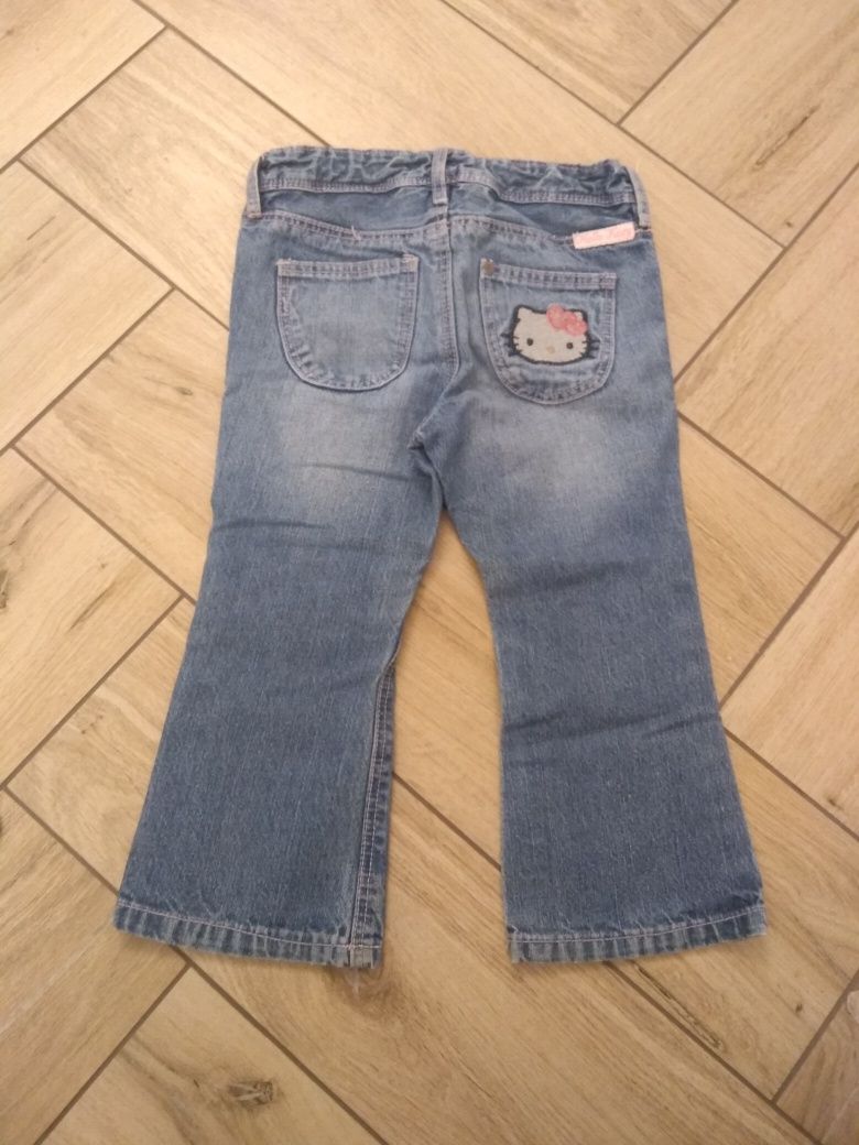 Spodnie jeansy H&M Hello Kity rozmiar 92 dla dziewczynki nadruk
