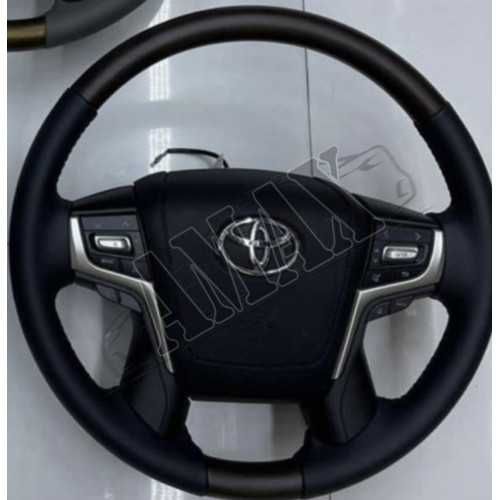 Руль черная кожа с имитацией дерева, Toyota Land Cruiser 200 (08-22)