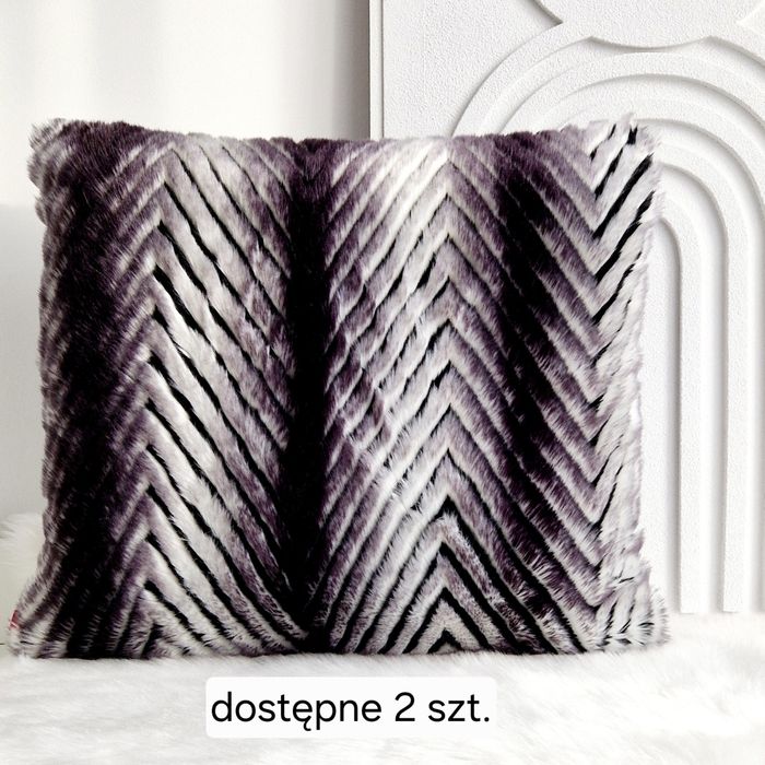 Home&you futrzana poszewka na poduszkę 45x45 czarno-biała