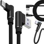 Kabel kątowy USB-USB-C TYP C szybkie ładowanie QC telefonu nylonowy 1m