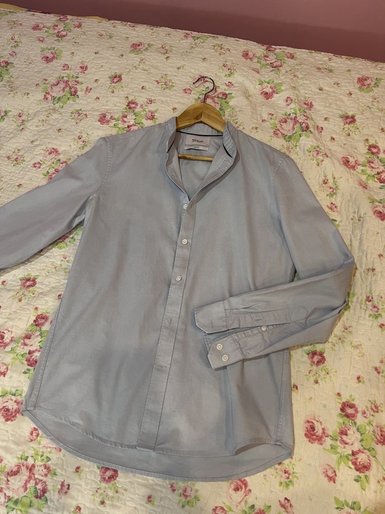 Nowa casualowa koszula męska Slim Fit błękitna Reserved r. M