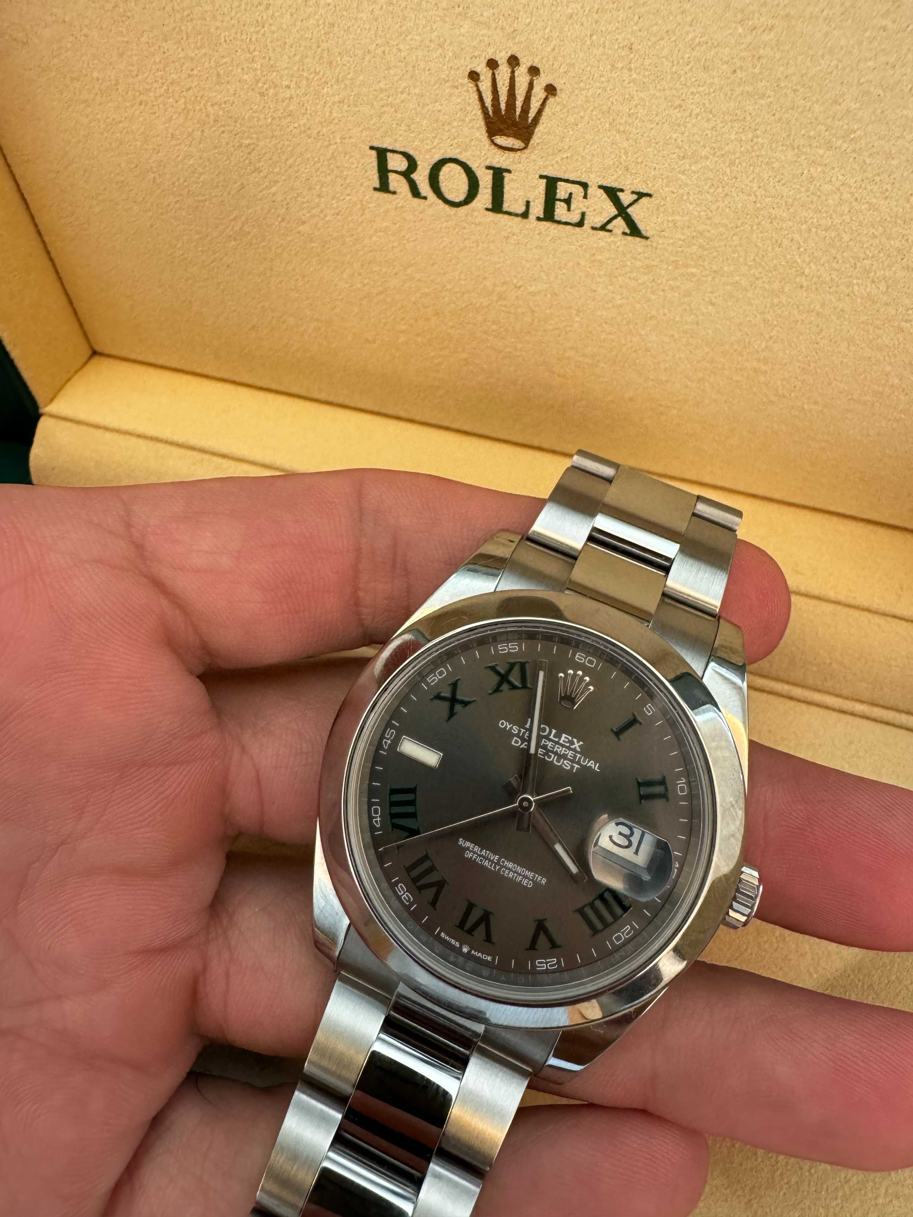 Rolex Data Just 41mm Wimbledon, como novo: Caixa, manual, garantia.