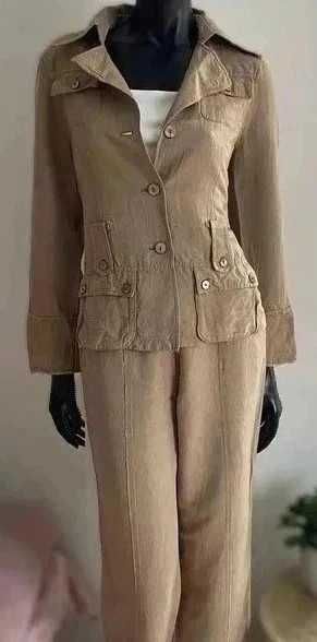 Tuzzi komplet spodnie i marynarka M linen viscose elegancki  jak nowy