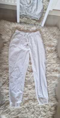 Białe spodnie damskie gnieciuchy s/m