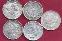 Moedas de Dollar  4  Moedas de Prata  div datas