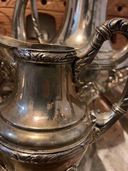 Conjunto de Chá casquinha de prata francesa antiga