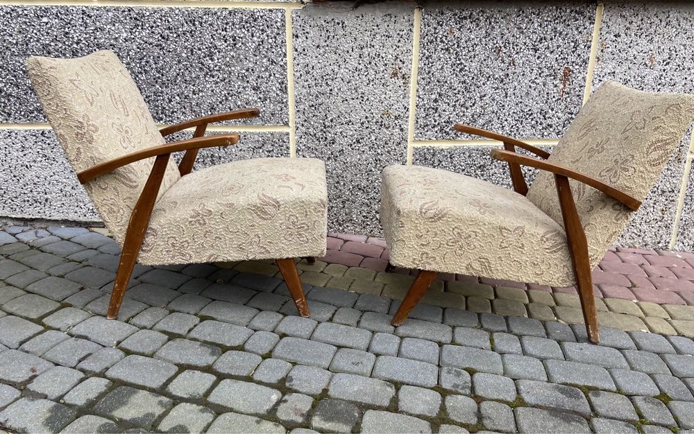 Fotele lata 50/60-te, Czechosłowacja, antyk