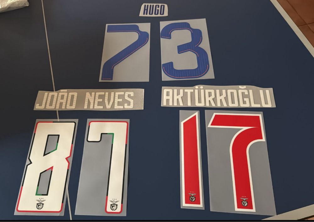 Namesets letterings patchs Benfica Porto Sporting Real Madrid