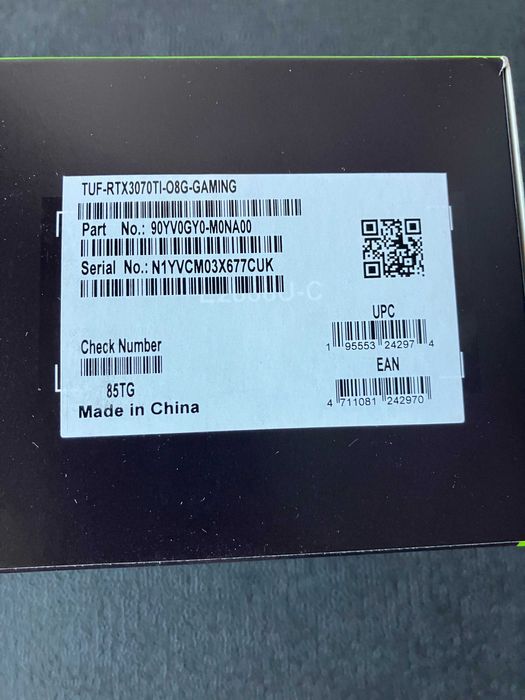 Asus RTX 3070 Ti TUF Gaming OC 8 GB
