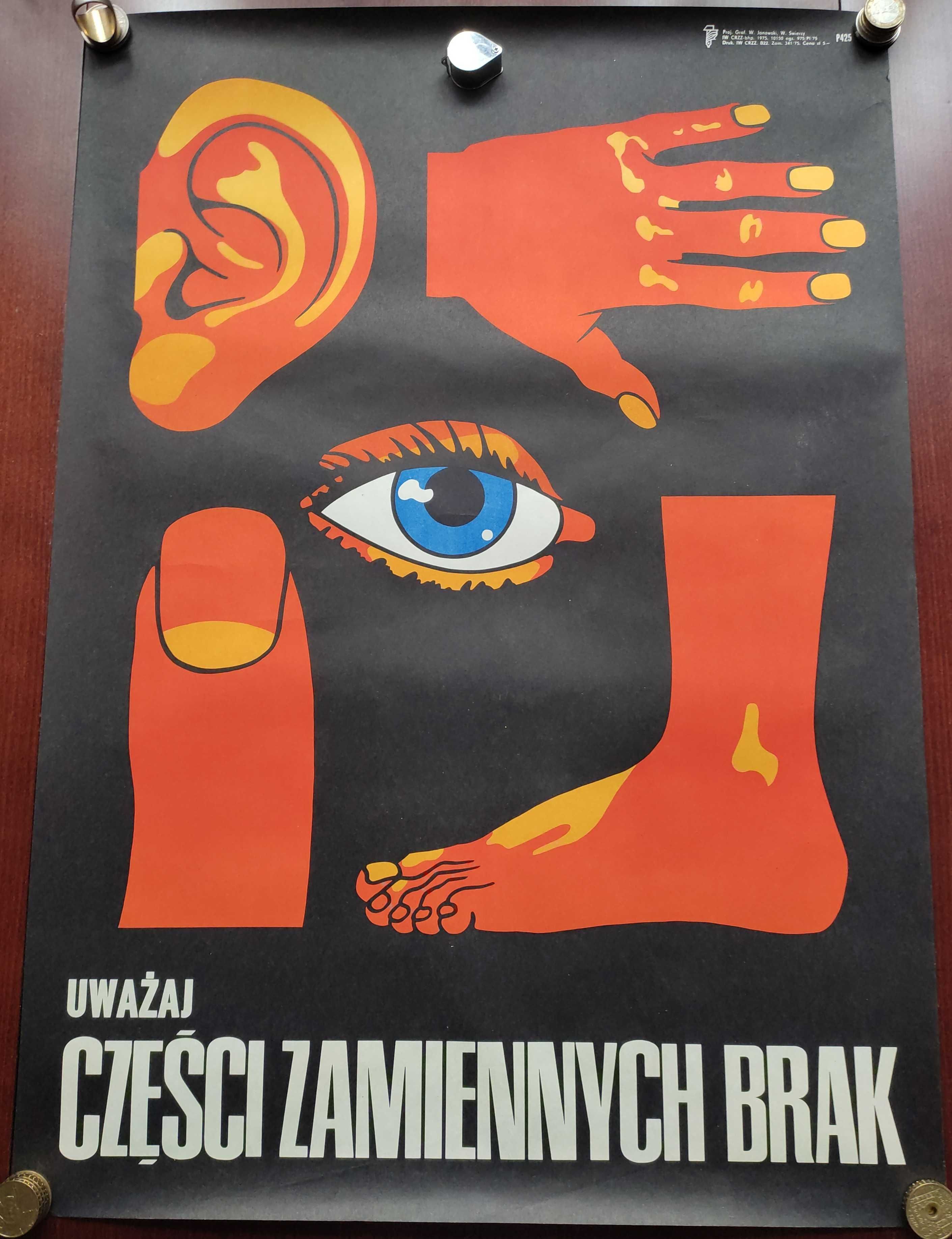Plakaty o tematyce BHP oraz inne - PRL