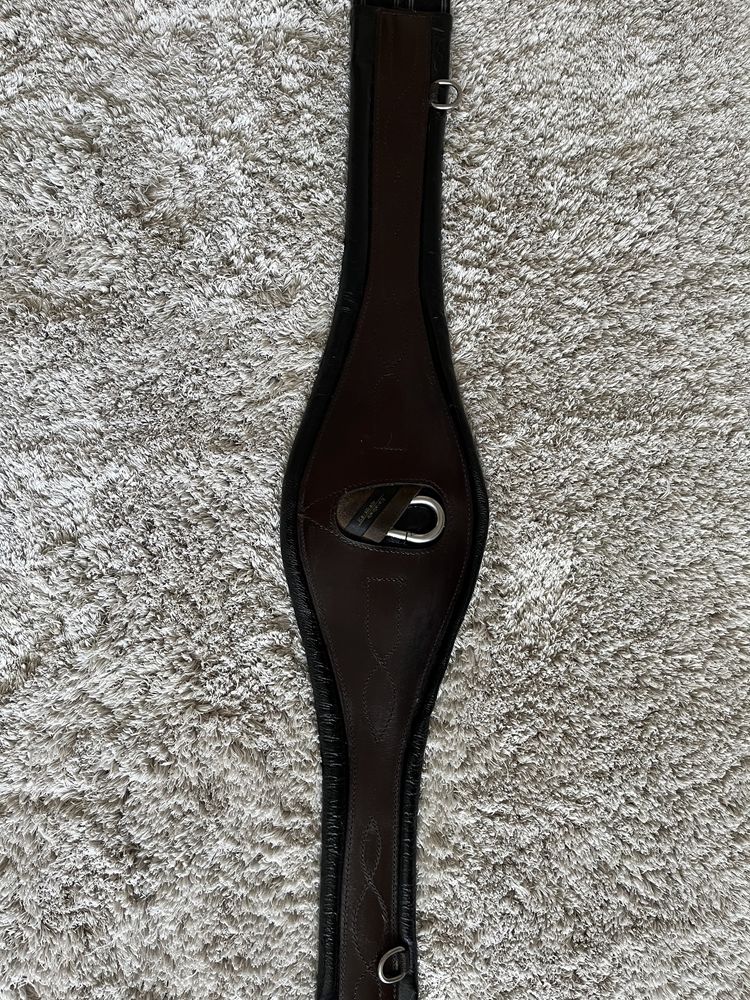 Popręg skórzany Kavalkade brązowo-czarny - 115 cm