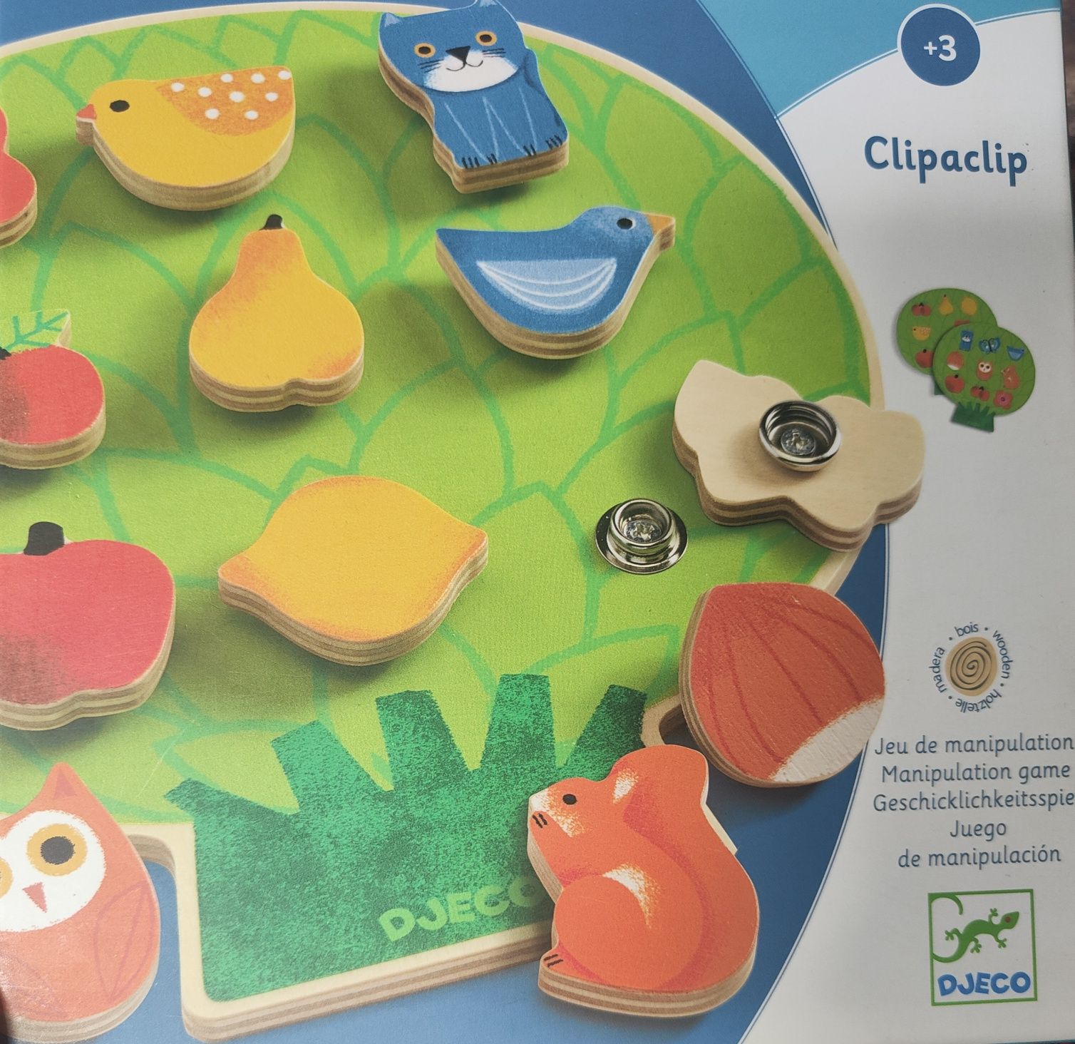 Drewniana gra układanka Djeco Clipaclip – edukacyjna i kolorowa
Drewni