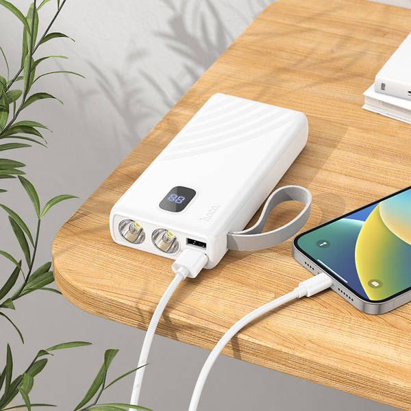 Павербанк PowerBank з ліхтарем та ремінцем 20000mAh HOCO J129A