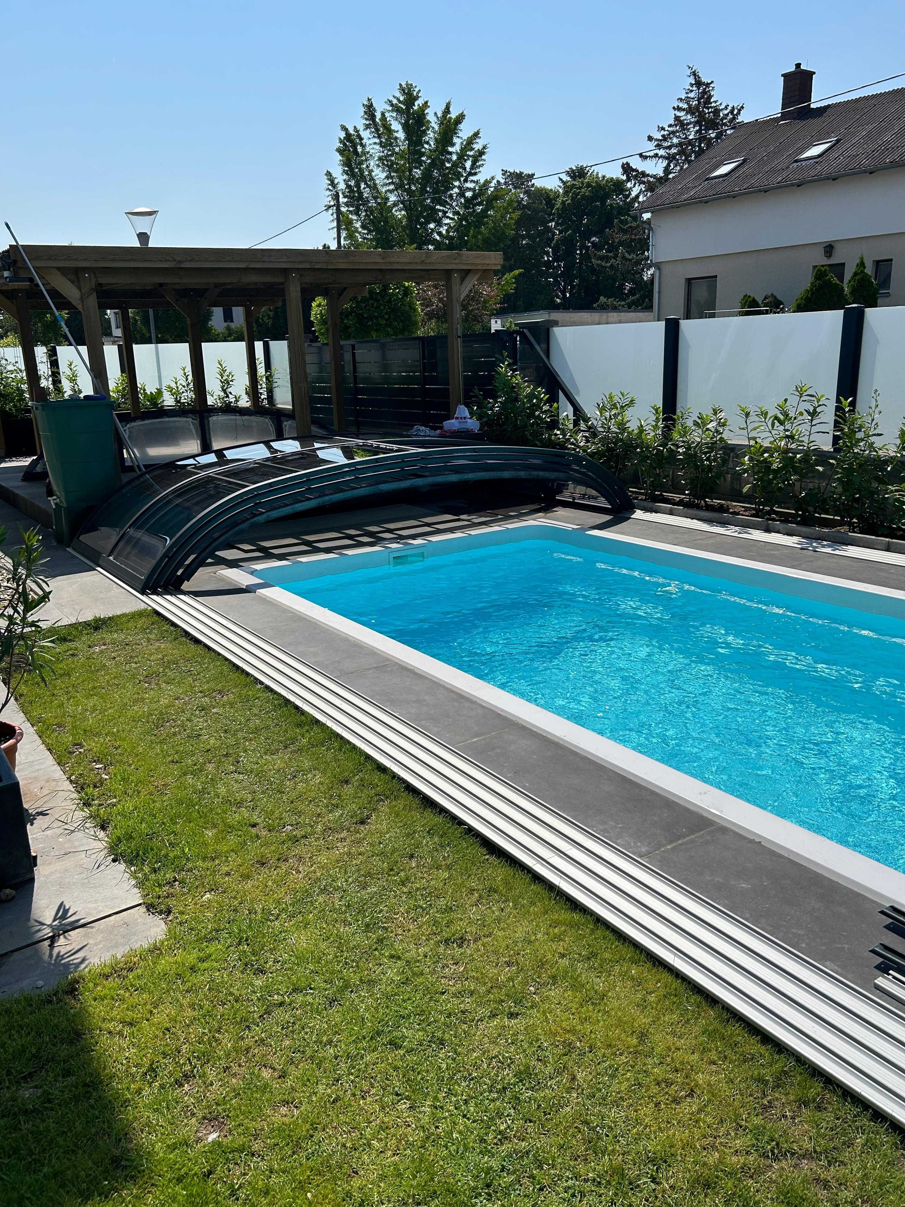 Basen poliestrowy ogrodowy Capri 7,10x3,10x1,55 m Zestaw