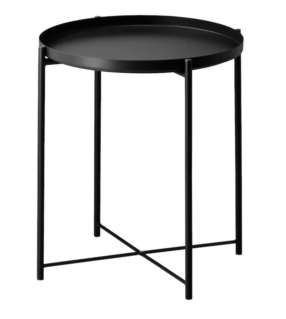 IKEA - GLADOM - Mesa - tabuleiro - cabeceira, preto, 45x53 cm