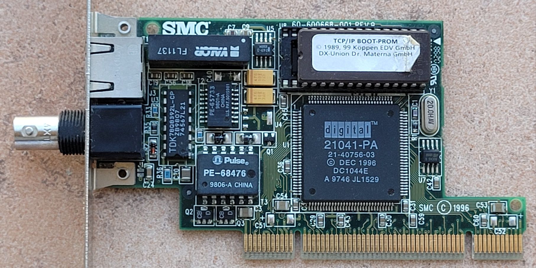 Kolekcja 7 kart sieciowych PCI, PCMCIA lata 90/2k