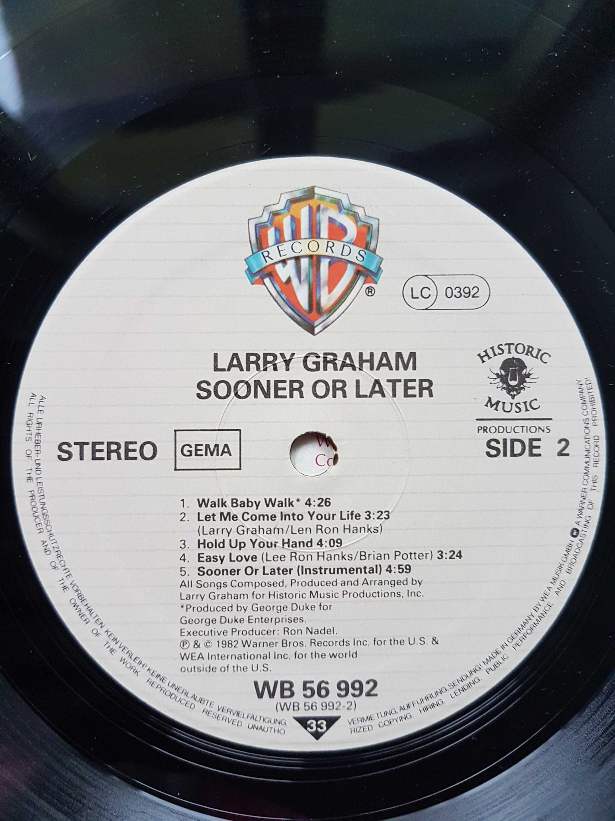 Winyl Larry Graham Sooner Or Later 1982 Warner Bros Records