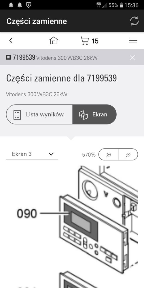 Wyświetlacz (regulator) Vitotronic 100 HC1 do kotła Vitodens Viessmann