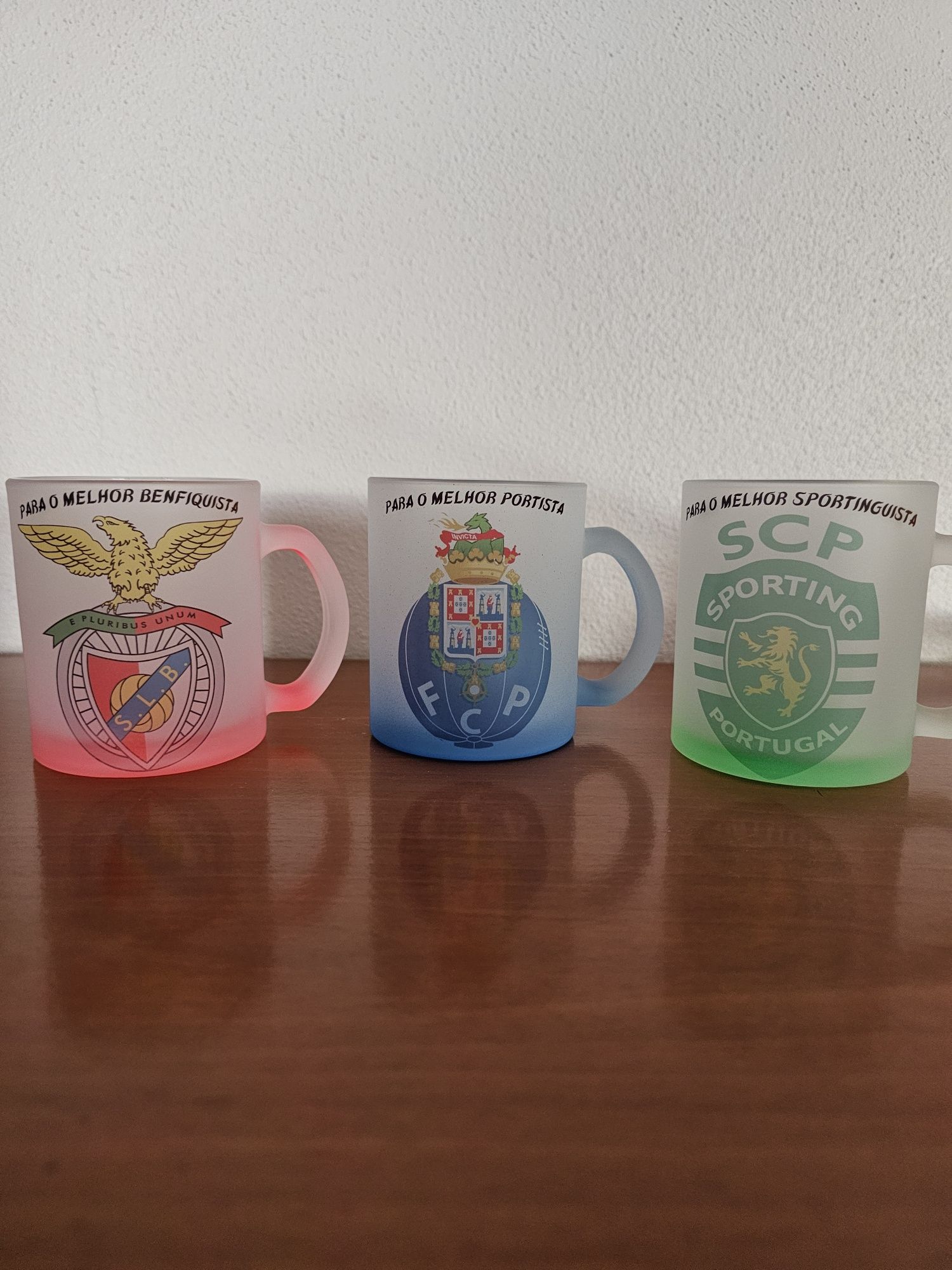 Canecas de vidro Benfica / Sporting / Porto