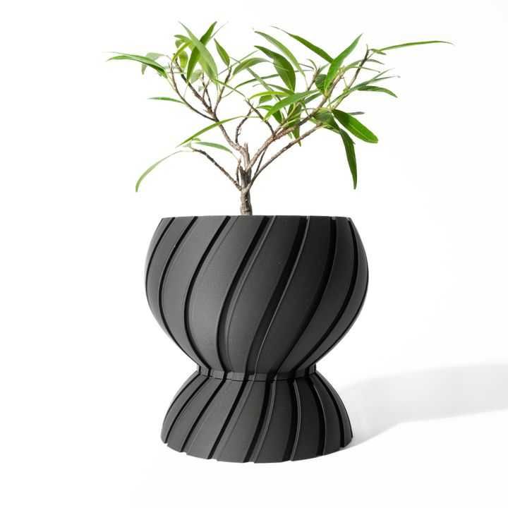 Vaso de Planta Design Espiral 3D - Moderno e Escultural