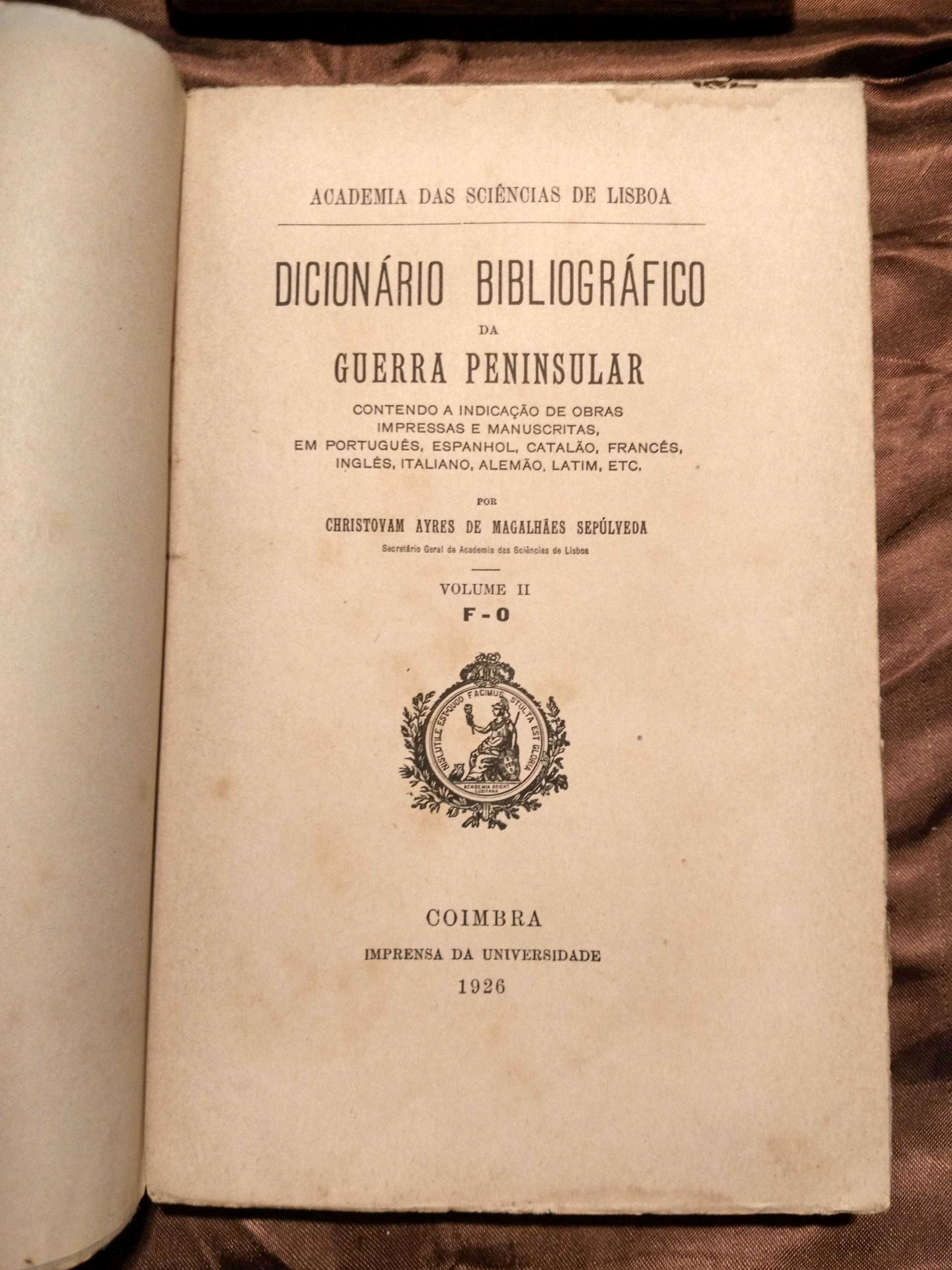 Diccionário Bibliográfico da Guerra Peninsular - Cristobal Sepulveda