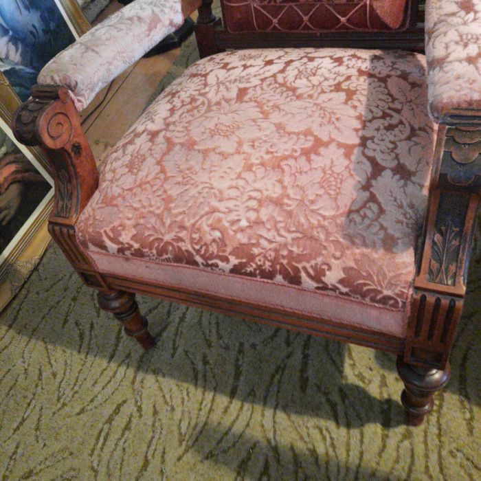 Stary piękny kpl eklektyczny sofa + fotel męski  + fotel damski OKAZJA