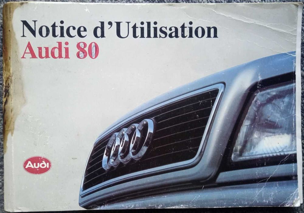 Instrukcja obsługi samochodu Audi 80 w języku francuskim, 1991 r.