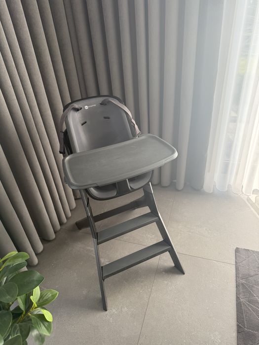 Krzesełko do karmienia 4moms high chair black szare