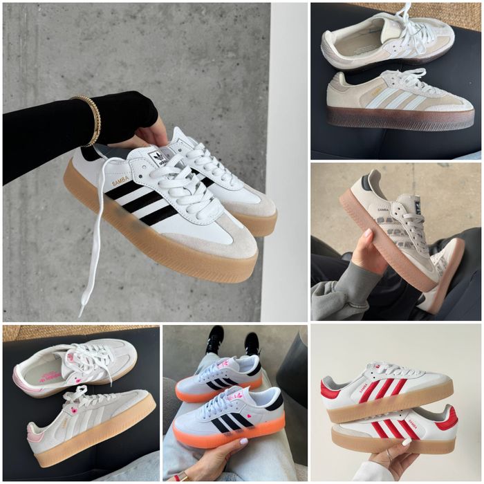 р36-45 Кросівки Adidas Samba Platform White Black Beige Green Brown