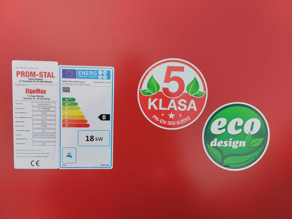 Kocioł na Węgiel 5 Klasa 18kW do 220m2 5 Klasa Darmowa Dostawa