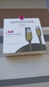 Кабель Ampsentrix 3ft USB-A to USB-C