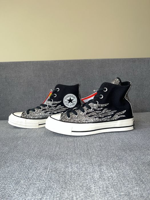 Buty Sneakersy Converse Chuck 70 High Archival Glitter Flame Blaxk