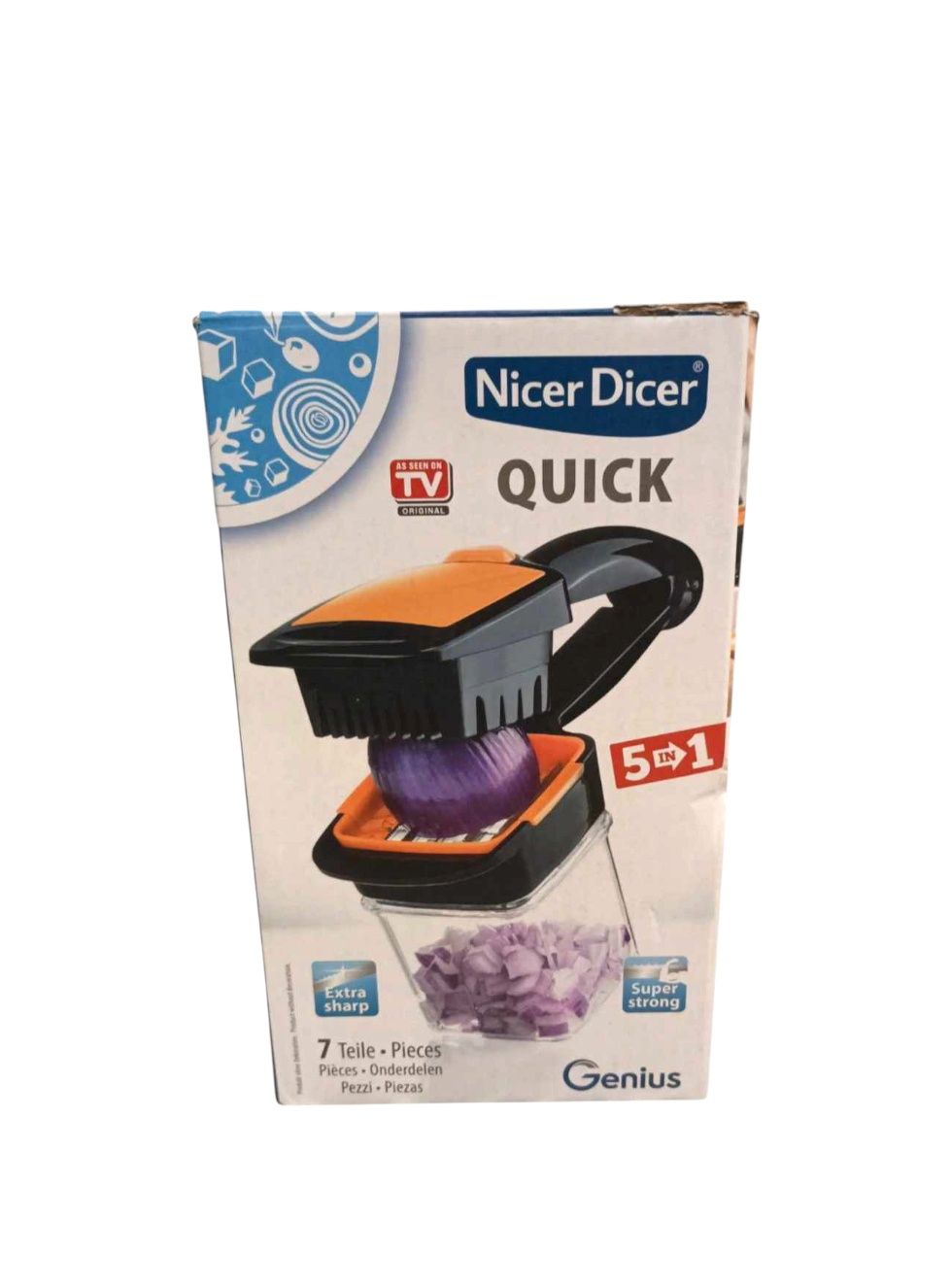Nowy Nicer Dicer Quick | 5 w 1 | Zestaw 7 Elementów