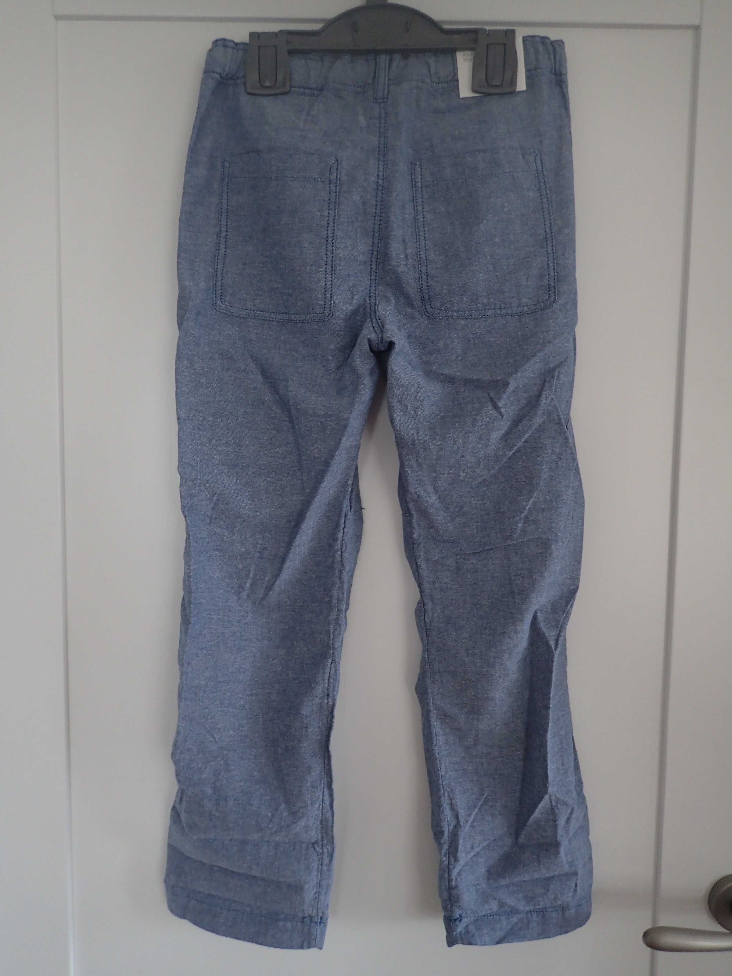 H&M nowe z metką bawełniane spodnie na lato 128 cm