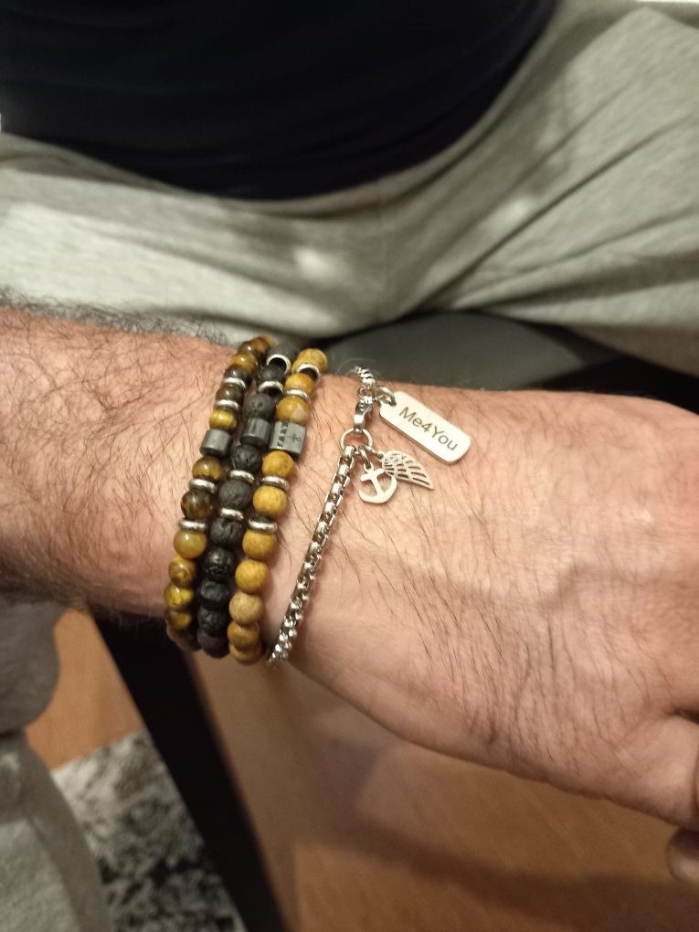 Pulseira Homem/Senhora/Criança -  Âncora & Asa de Anjo Aço Inoxidável