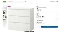 Malm IKEA Cómoda c/3 gavetas