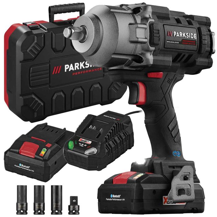 PARKSIDE aku klucz udarowy 1/2"1356Nm z aku 4Ah i ładowarką 4,5A/120W