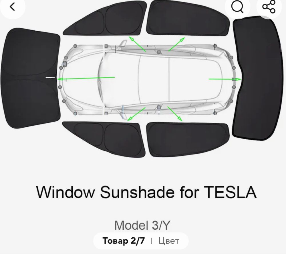 Защита от солнечных лучей Tesla y