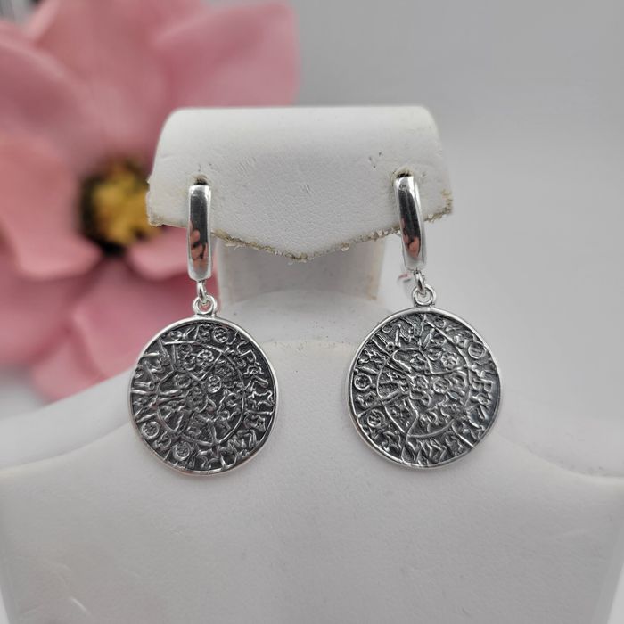 Srebrne kolczyki pr.925 historia ziemi duże