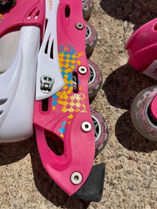 Par de patins Sport Zone e conjunto de proteção