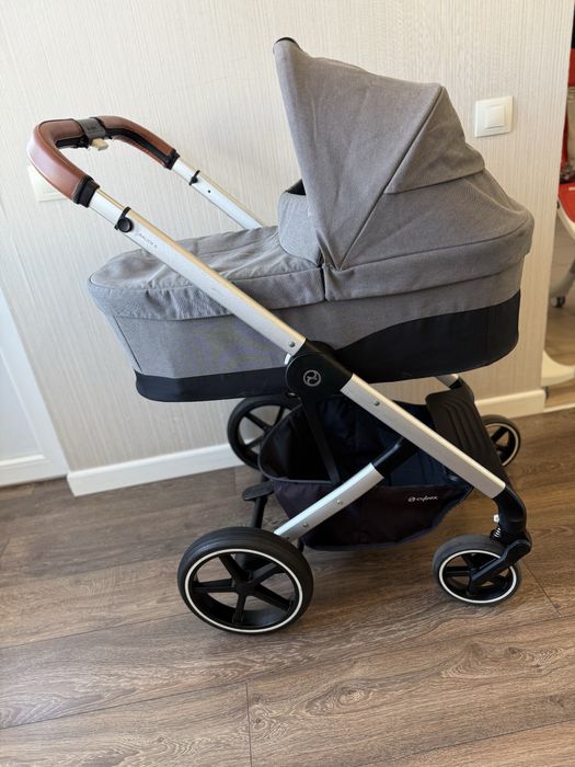 Дитячий візок коляска Cybex Balios s lux soho grey 3в1 база адаптери