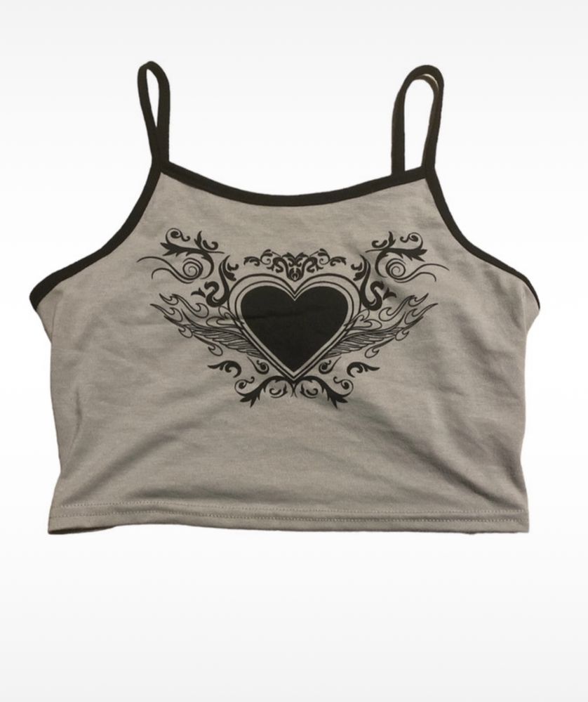 szary crop top emo grunge y2k vintage alternative