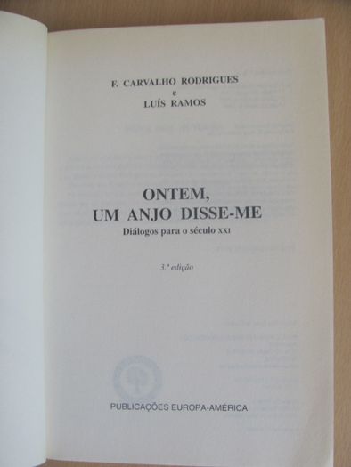 Ontem um Anjo Disse-me de F. Carvalho Rodrigues