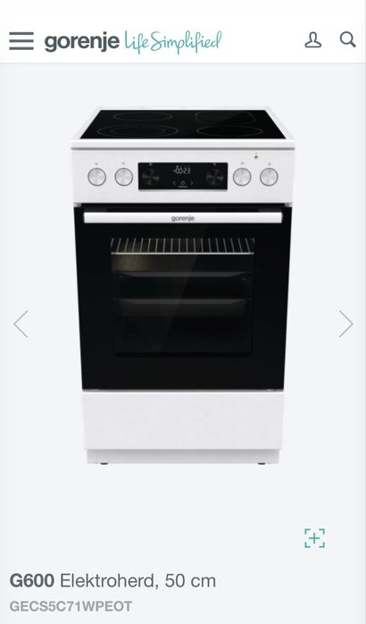 Електрична плита Gorenje G600, 50 см GECS5C71WPEOT