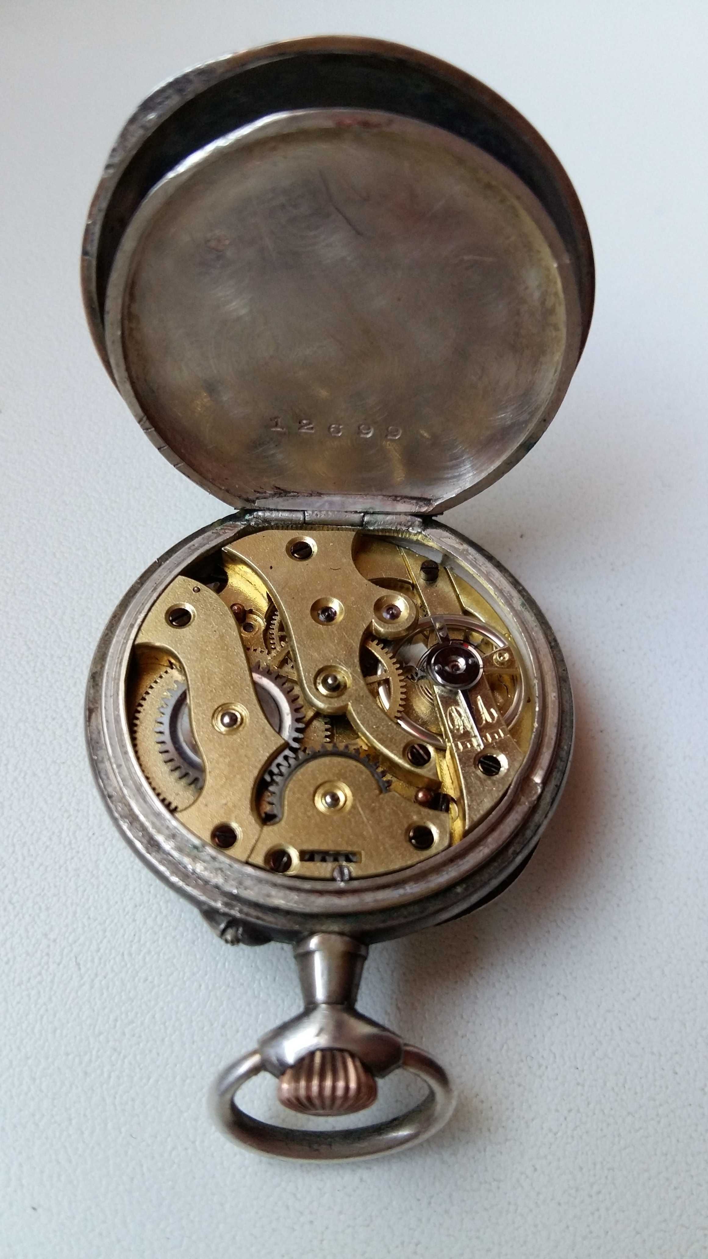 Zegarek kieszonkowy złoto-srebro antyk przed 1900 roku.