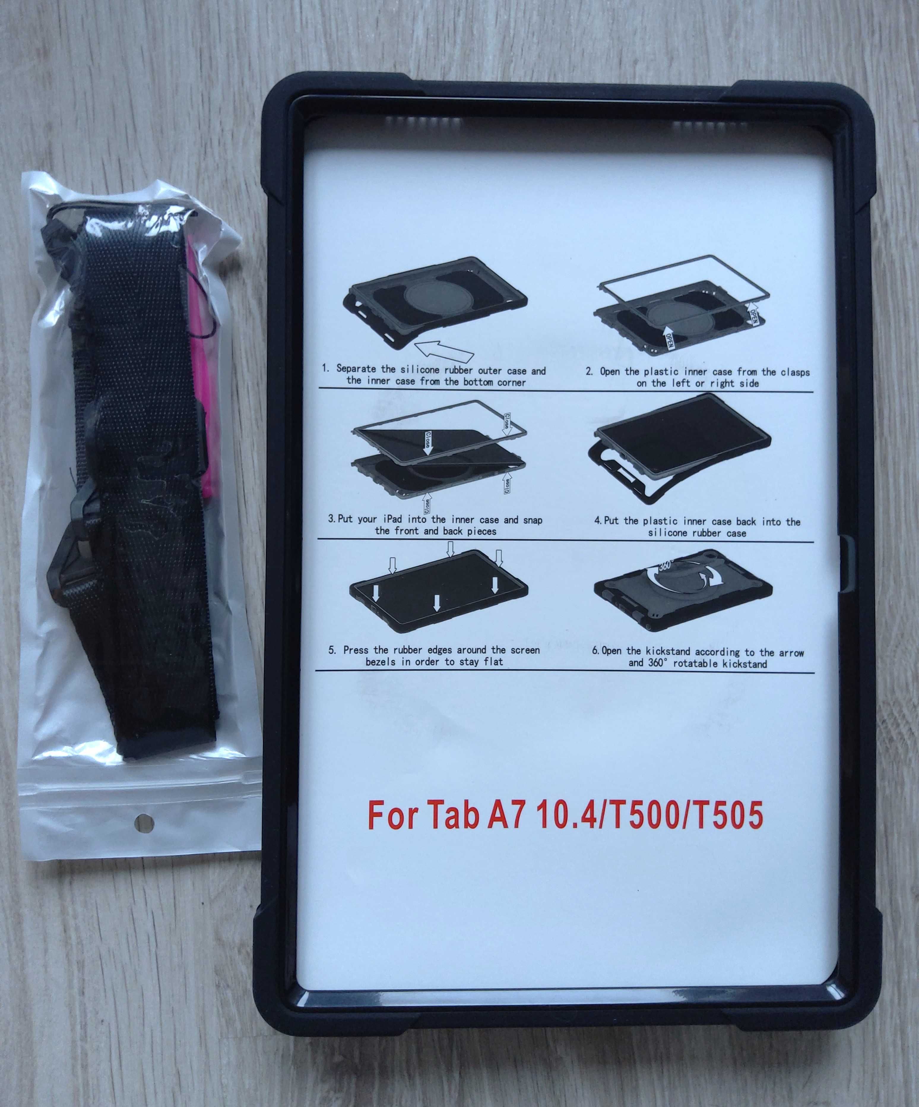 Czarne pancerne etui case obudowa Samsung Tab A7 10.4 T500/T505/T507
