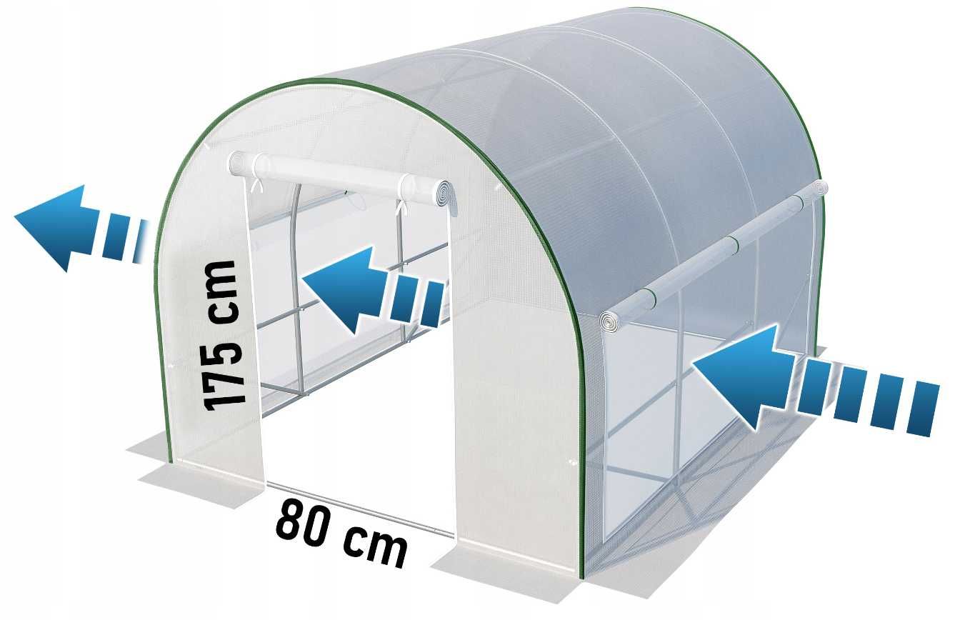 Duży Tunel Ogrodowy Foliowy szklarnia moskitiera 3m Wzmocniony premium