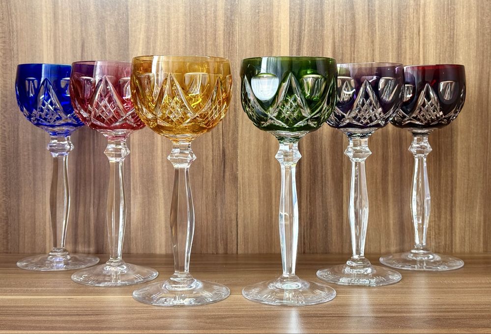 Винтажные хрустальные фужеры для вина Piell & Putzler Crystal GDR Герм