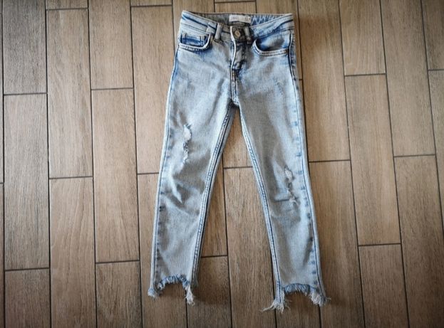 Spodnie jeansowe jeansy skinny, rurki poszarpane roz.116 cm ZARA