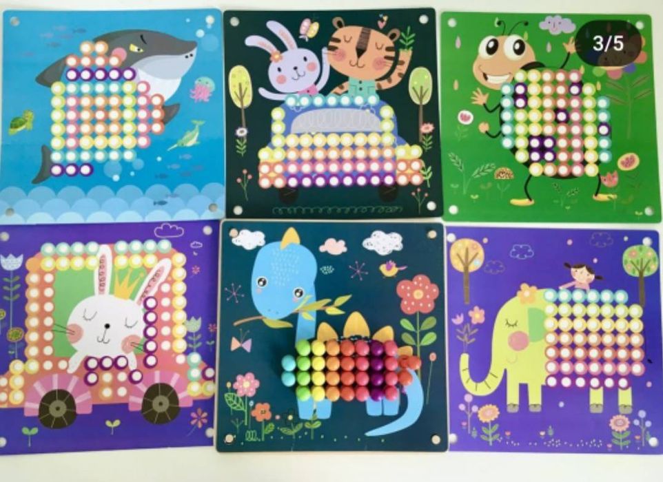 Пізнавальна Арт мозаїка з шаблонами морські жителі звірята 38 елементі